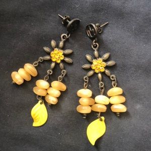 Yellow Brazilian Chandelier Earrings